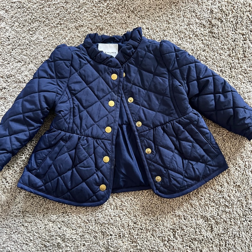 Janie and Jack Navy Quilted Pea Coat
